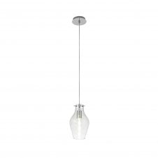 JARDINIERE Small Round Ceiling Pendant in Polished Chrome with Clear Shade