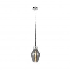 JARDINIERE Small Round Ceiling Pendant in Polished Chrome with Smoke Shade