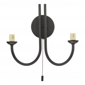 Jared 2 Light Wall Light in Matt Black (Bracket Only)