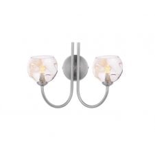 JARED 2 Light Wall Light | Satin Nickel & Champagne Organic Glass