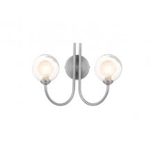 JARED 2 Light Wall Light finished in Satin Nickel, Clear With Opal Glass