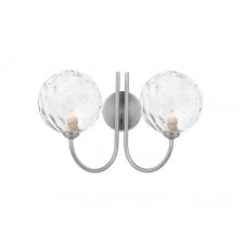 JARED 2 Light Wall Light | Satin Nickel & Dimpled Glass
