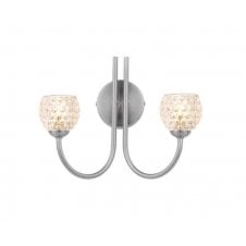 JARED 2 Light Wall Light finished in Satin Nickel with Dimpled Glass