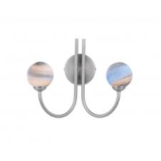 JARED 2 Light Wall Light finished in Satin Nickel with Planet Glass (8cm)