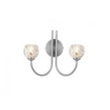 JARED 2 Light Wall Light finished in Satin Nickel with Open Twisted Glass
