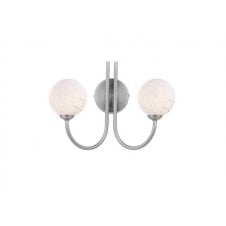 JARED 2 Light Wall Light | Satin Nickel & White Confetti Glass