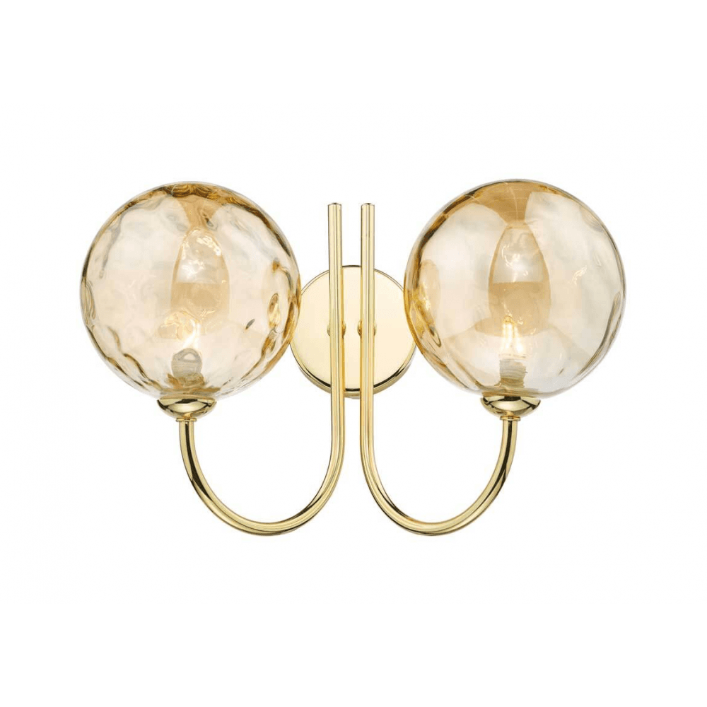 Jared 2 Light Wall Light | Polished Gold & Champagne Dimpled Glass