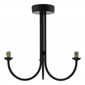 Jared 3 Light Semi-Flush in Matt Black (Fitting Only)