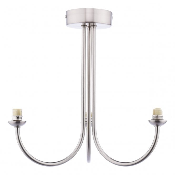Jared 3 Light Semi-Flush in Satin Nickel (Fitting Only)