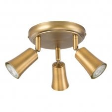 Jedrek 3 Light Cluster Ceiling Spotlight Aged Brass