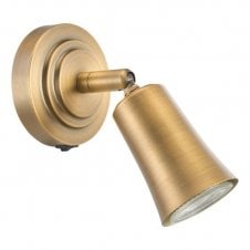 Jedrek Single Spotlight Wall Light Aged Brass