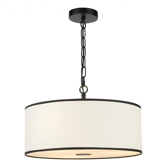 Jemima 3 Light Pendant White and Matt Black Shade