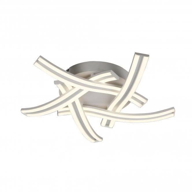 JENSON 5 light flush LED ceiling light in white finish with 3 year warranty
