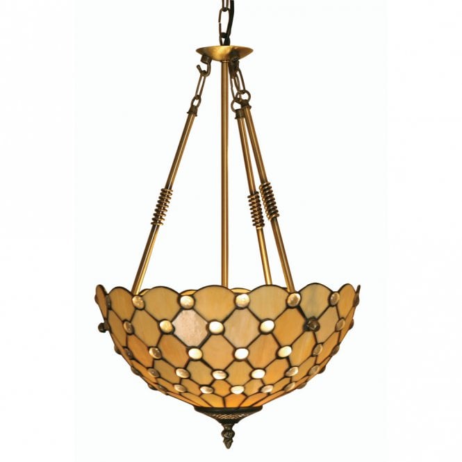 JEWEL Tiffany Ceiling Up Lighter in Antique Brass