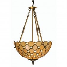 JEWEL Tiffany Ceiling Up Lighter in Antique Brass