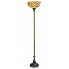 JEWEL Tiffany Floor Lamp in Antique Brass