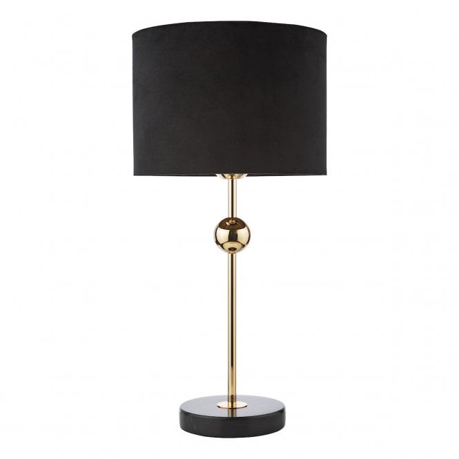 Jillian Marble and Polished Gold Table Lamp with Shade