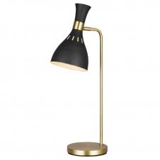 JOAN table lamp in burnished brass with midnight black shade