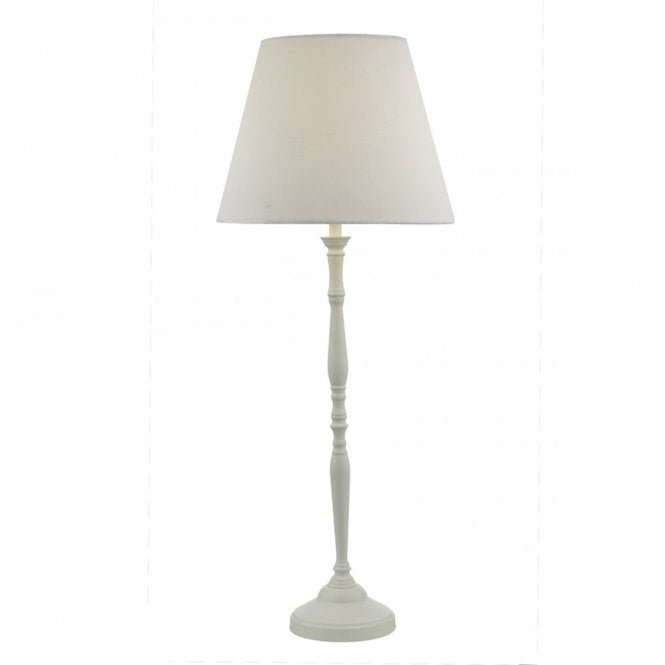 JOANNA tall white table lamp with linen shade