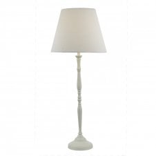 JOANNA tall white table lamp with linen shade