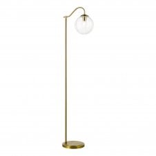 modern antique brass floor lamp with clear glass globe shade