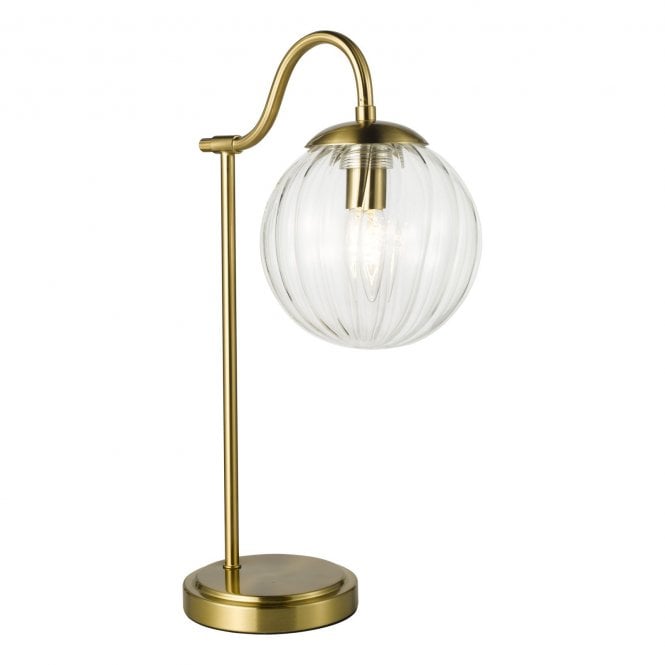 Jocelyn Table Lamp - Natural Brass With Clear Segment Glass Shade