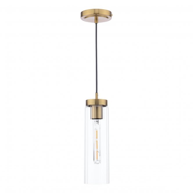 JODELLE Pendant | Polished Bronze and Glass