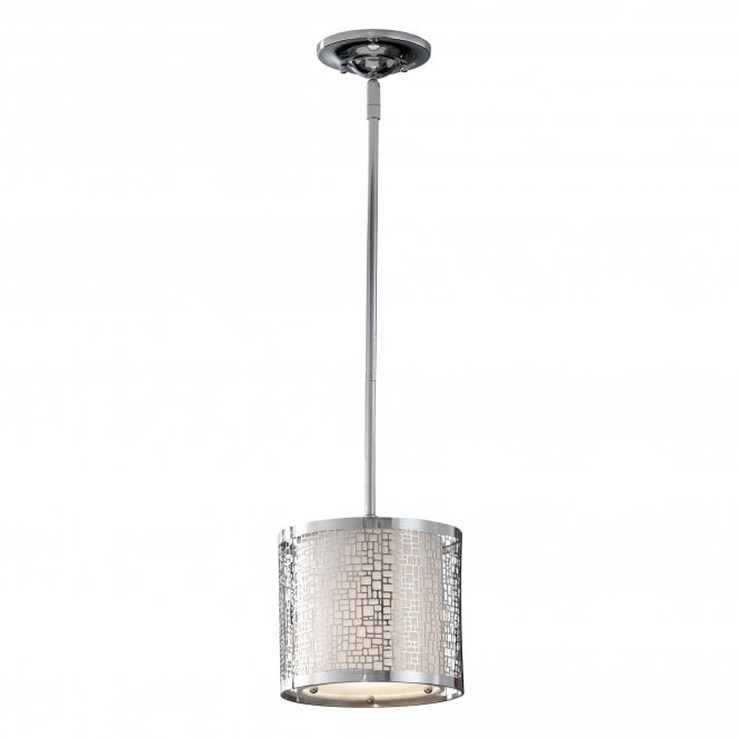 JOPLIN contemporary geometric mini ceiling pendant in polished chrome