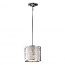 contemporary chrome geometric ceiling pendant with opal glass diffuser
