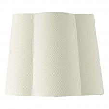 a neutral 27cm scalloped lamp shade in linen