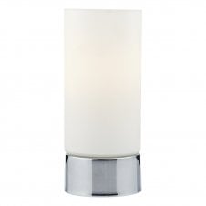 JOT Touch Table Lamp Polished Chrome Opal Glass Shade