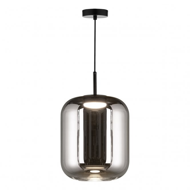 Jurek LED Pendant Satin Black with Smoked Glass