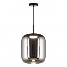 satin black pendant with smoked glass shade