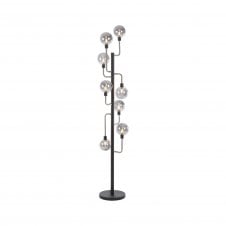 JUXTA Floor Lamp | 8 Light G9 | Graphite and Satin Nickel and Smoke Glass
