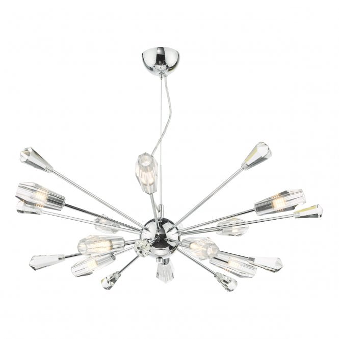 KALYSSA 10 Light Ceiling Pendant in Pendant Polished Chrome and Glass