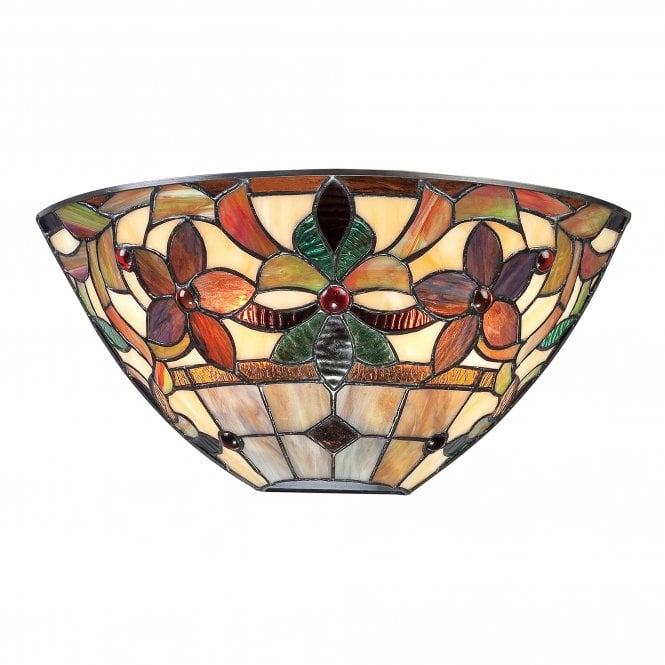 KAMI Tiffany glass wall washer light with decorative floral patterns