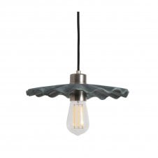 KAPOK Ceramic Pendant Light 27Cm Blue Earth Antique Silver