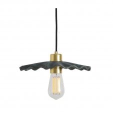 KAPOK Ceramic Pendant Light 27Cm Blue Earth Polished Brass