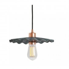 KAPOK Ceramic Pendant Light 27Cm Blue Earth Polished Copper