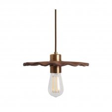 KAPOK Ceramic Pendant Light 27Cm Red Iron Antique Brass