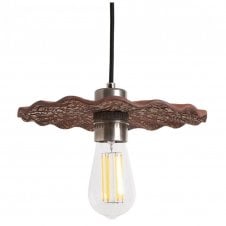 KAPOK Ceramic Pendant Light 27Cm Red Iron Antique Silver
