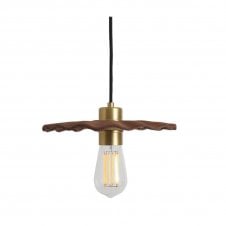 KAPOK Ceramic Pendant Light 27Cm Red Iron Satin Brass