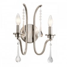 KARLEE 2 Light Wall Light Classic Pewter