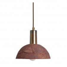 KAURI Ceramic Pendant Light 20Cm Red Iron Antique Brass