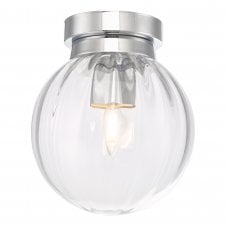 Flush Ceiling Light Polished Chrome Glass IP44 | Lighting Company UK