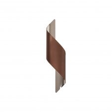 KAYLA modern satin brown and polished chrome LED wall light (large) with 3 year warranty