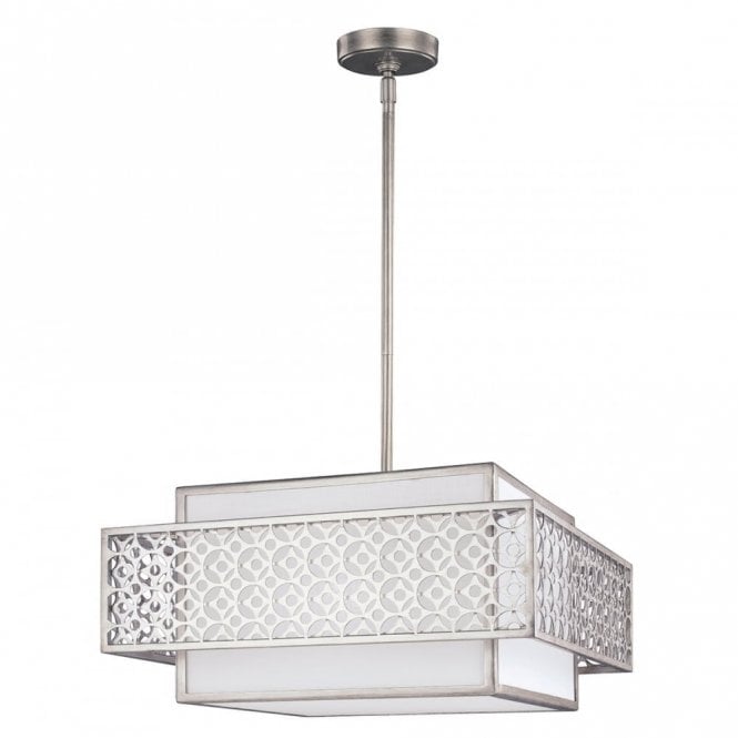 KENNEY 3 light mid century modern ceiling pendant in sunrise silver