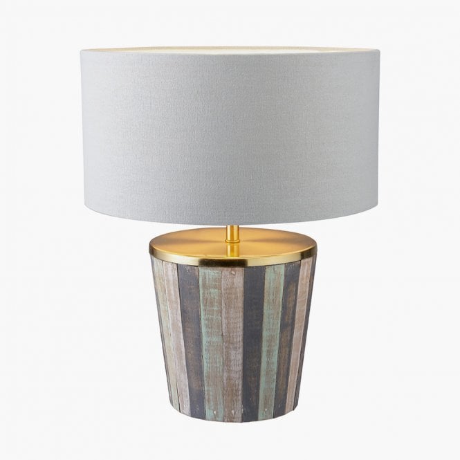 KERALA Vintage Styled Distressed Wood Table Lamp