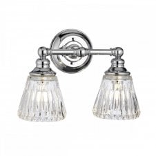 double bathroom wall light in chrome