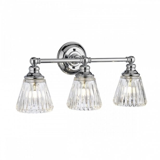 KEYNES 3 Light Wall Light Polished Chrome Bathroom Rated IP44